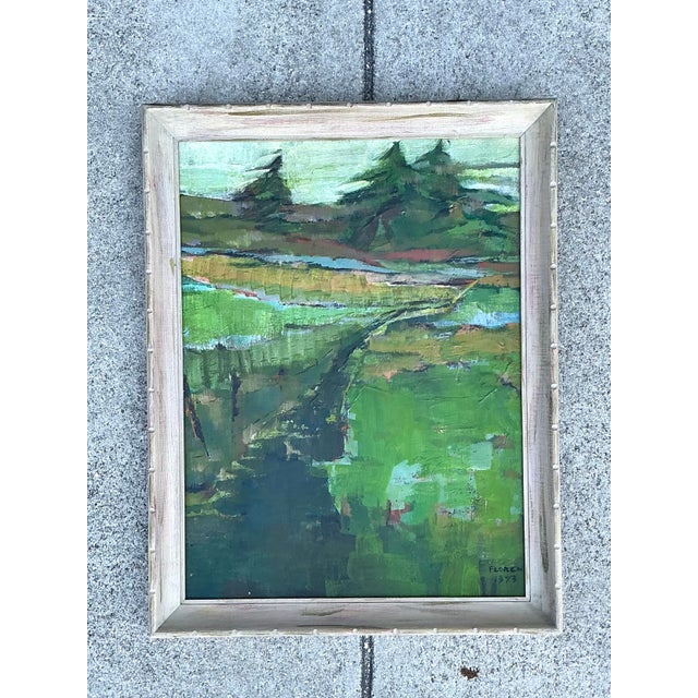 Vintage Original Landscape Oil on Canvas For Sale - Image 10 of 12