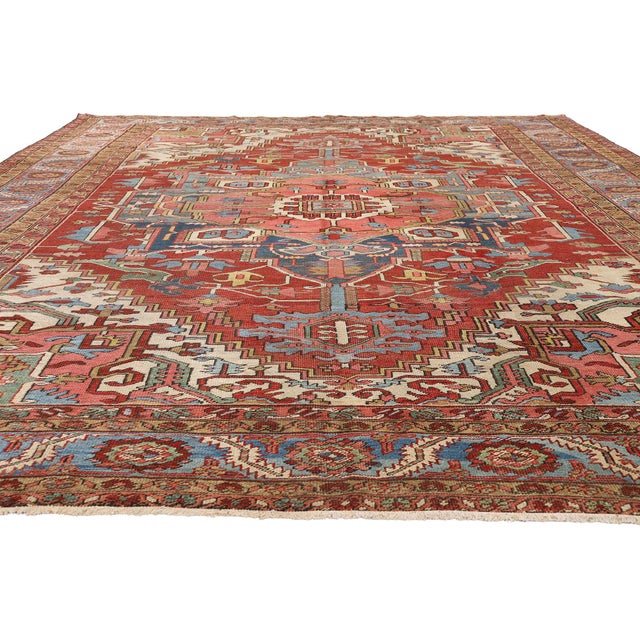 English Late 19th Century Persian Serapi Rug, 09'08 X 13'04 For Sale - Image 3 of 10