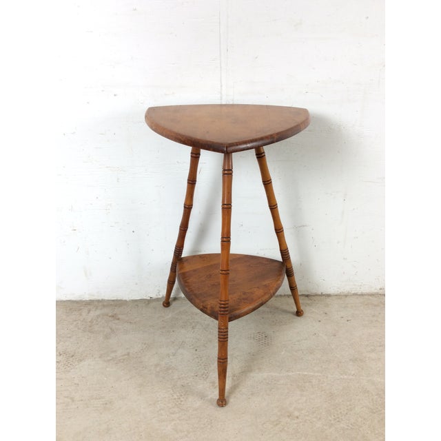 Mid Century Accent Table With Turned Wood Bamboo Style Legs For Sale - Image 14 of 18