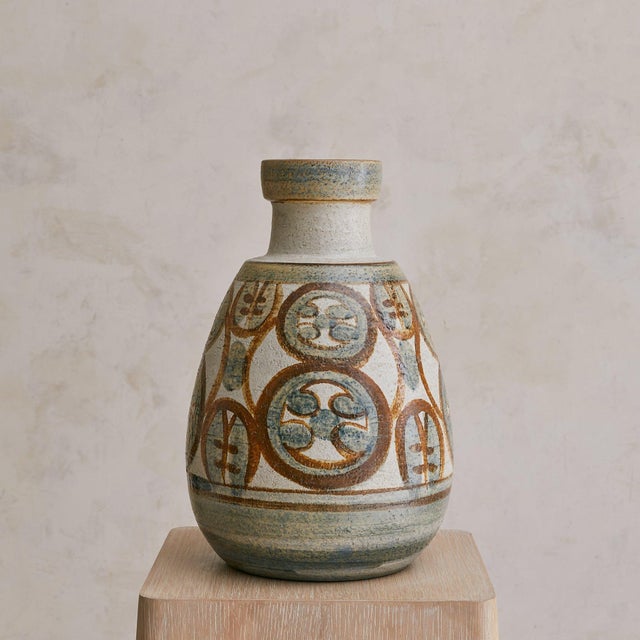 Søholm Stentøj Danish Abstract Motif Ceramic Vase by Noomi Backhausen for Soholm Stentøj, 1970s For Sale - Image 4 of 7