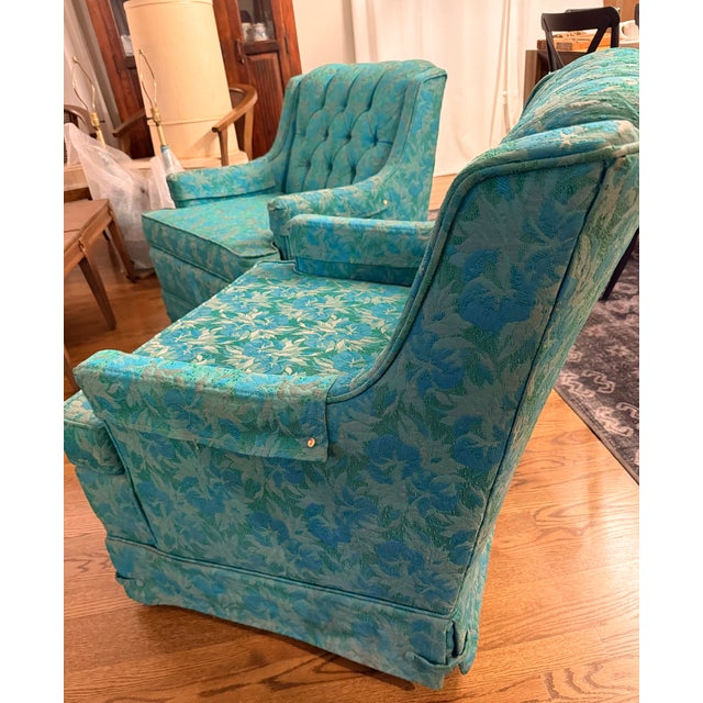 Hollywood Regency Pair of 1960s Mastercraft of Omaha "Classic Collection" Tufted Club Chairs For Sale - Image 3 of 9