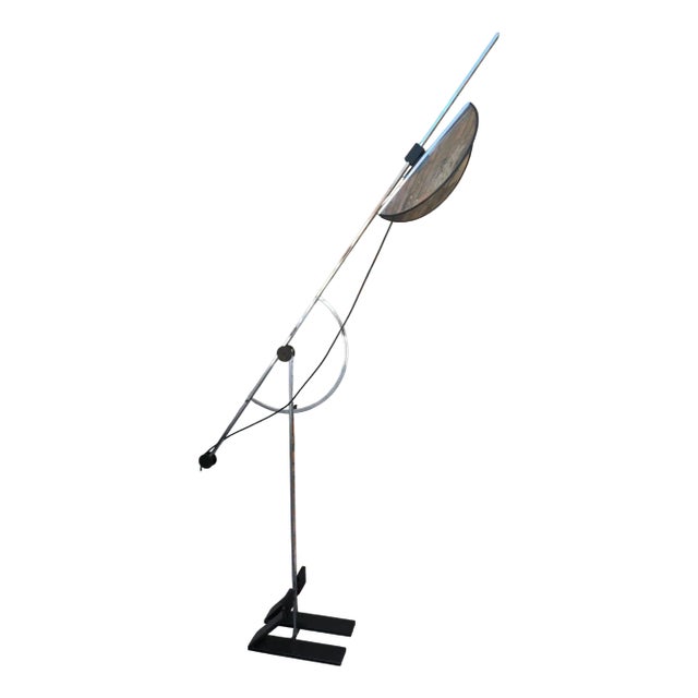 Adjustable Compass Floor Lamp in Steel, 1970s For Sale