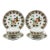 Rare Vintage Jingdezhen Famille Rose "Pineapple & Butterfly" Porcelain Teacup Trio Set - 6 Pieces For Sale