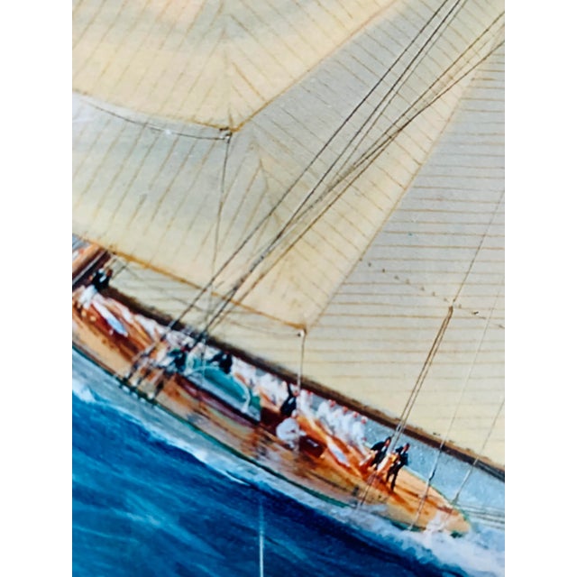 Vintage ‘Yachts of the America’s Cup’ Tim Thompson Signed Special Edition Framed Print of 1903 Race Shamrock III v. Reliance, Late 20th Century For Sale - Image 12 of 12