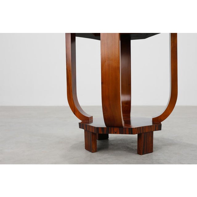 Art Deco Octagonal Side Table in Wood, France, 1920s For Sale - Image 6 of 12