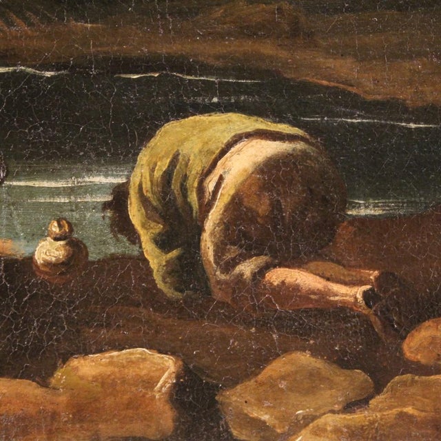 Mid 18th Century Italian Artist, Landscape with Characters, 1750, Oil on Canvas For Sale - Image 5 of 16