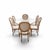 A dramatic vintage dining ensemble centered on an oval half-inch clear-glass top and a sculptural carved wood pedestal....