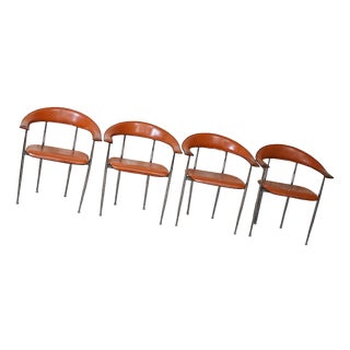 P40 Chairs by Giancarlo Vegni and Gianfranco Gualtierogotti for Fasem, 1980s, Set of 4 For Sale