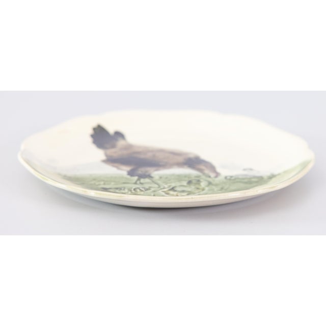 Farmhouse 19th Century French Choisy Le Roi Majolica Hen & Chicks Plate For Sale - Image 3 of 7