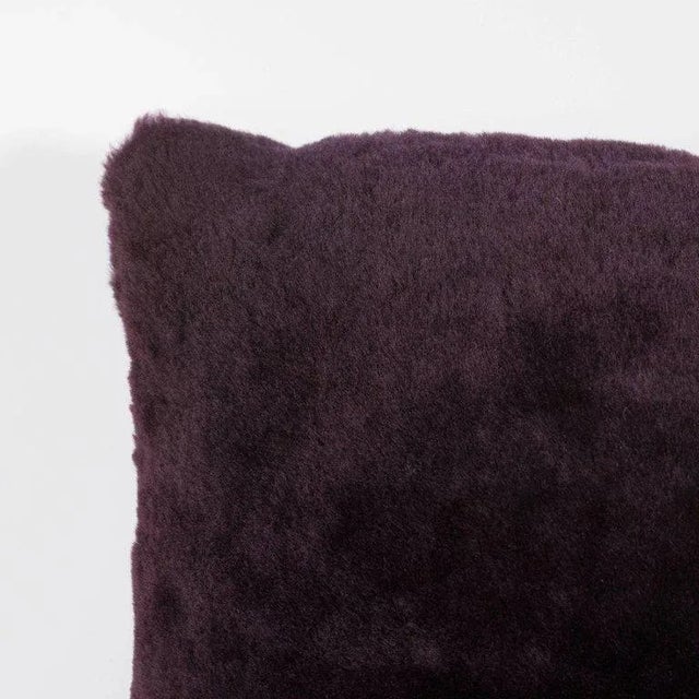 Custom Handmade Pillows in Luxe Smoked Amethyst Loro Piana Cashmere - a Pair For Sale - Image 4 of 9
