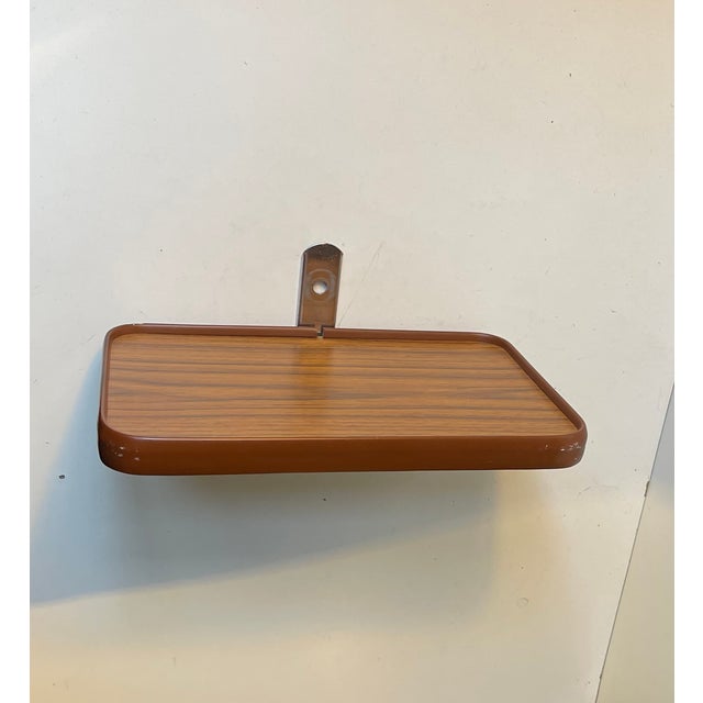 1970s Mid-Century Wall Mounted Nightstand in Faux Wood, 1970s For Sale - Image 5 of 11