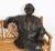 1980s Vintage Life Size Sculpture of Albert Einstein on a Garden Bench, 20th Century, Bronze on Teak For Sale - Image 5 of 12