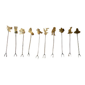 Vintage Handmade Mexican Silver Hors D’Oeuvre Picks – Set of 10