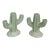 Green Ceramic Saguaro Cactus Candlestick Holders, a Pair For Sale