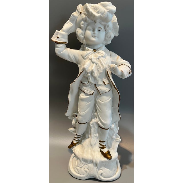 Late 19th Century Antique Pair of Carl Schneider Boy & Girl Porcelain Bisque Figurines From Germany - Circa 1885 For Sale - Image 5 of 10