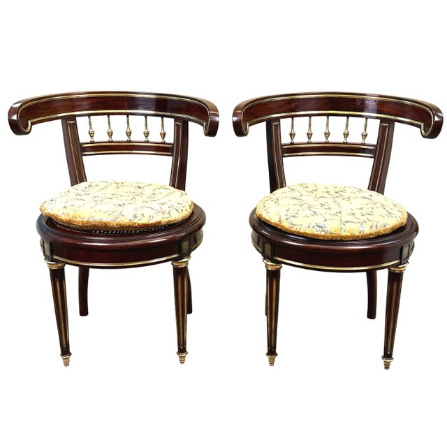 19th Century French Mahogany Salon Chairs, Set of 2 For Sale - Image 9 of 16