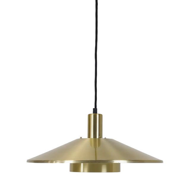 Danish Gold-Colored Hanging Lamp from Vitrika, 1970s For Sale