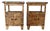 Vintage Rattan Nightstands with Custom Glass Top, Pair For Sale