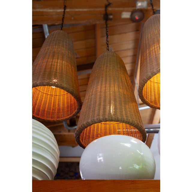 Tan Oasis Resin-Woven Indoor-Outdoor Lantern For Sale - Image 8 of 11