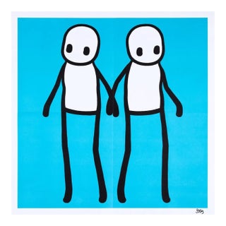 Stik, Holding Hands Signed (Blue), 2020 For Sale