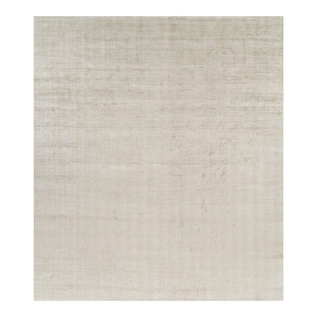 Rug & Kilim’s Oversized Contemporary Textural Solid Rug in Light Beige Tones - 14x16 For Sale