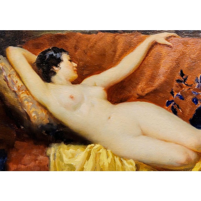 American Joseph Tomanek- Nude Model in the Artist Studio-1920/30s Oil Painting For Sale - Image 3 of 12