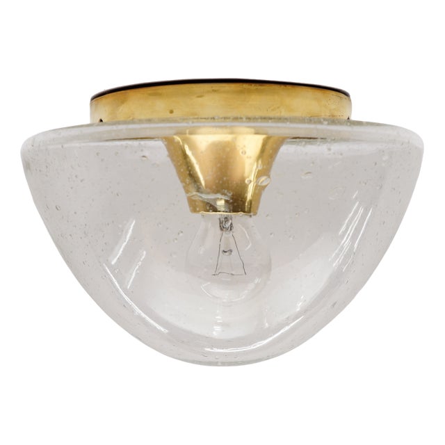 Mushroom Shaped Glass Lamp in Gold, Germany, 1960s For Sale