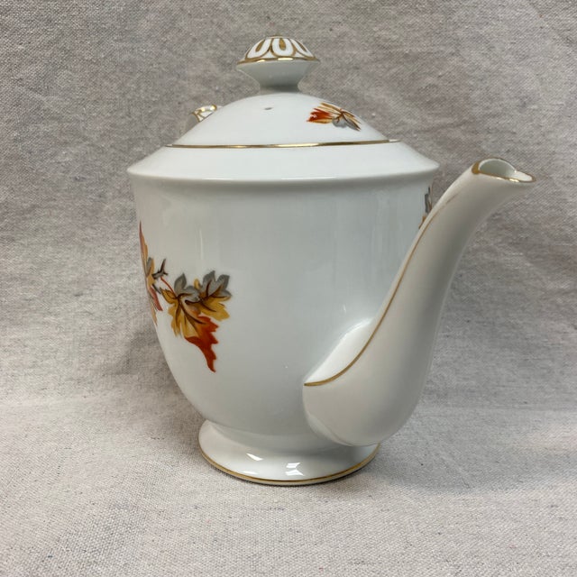 Vintage Craftsman China Golden Autumn Pattern Teapot For Sale In Sacramento - Image 6 of 12