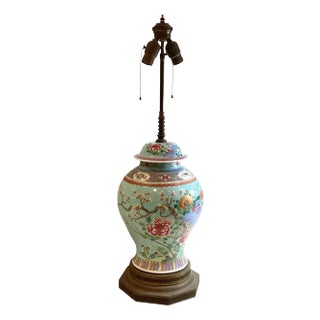 Late 19th Century Chinese Famille Rose Ginger Jar Lamp For Sale