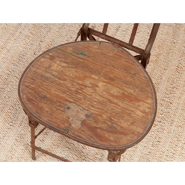 Early 20th Century Cast Metal Folding Chair Imperial Steel Corp Chicago Il. Antique 1920s For Sale - Image 5 of 8