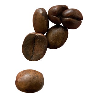 1980s Faux Coffee Beans - Pop Art -Hand Carved One of Kind Larger Than Life - Set of 12 For Sale