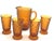 Indiana Glass Company 1960s Indiana Whitehall Amber Colony Cubist Beverage Set - Set of 5 For Sale - Image 4 of 5