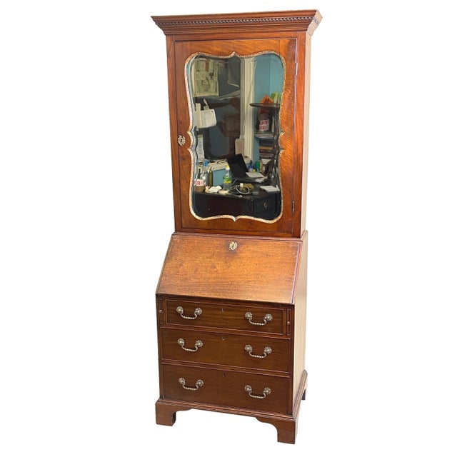 Small Georgian Mahogany Bureau Bookcase, 1740 For Sale - Image 15 of 16