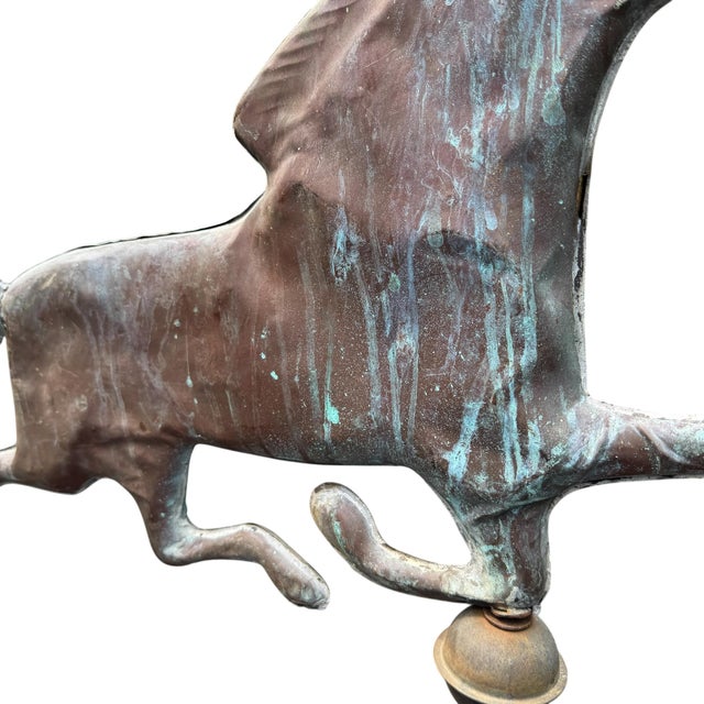 Verdigris Early 20th Century American Copper Thoroughbred Horse Weathervane For Sale - Image 8 of 16