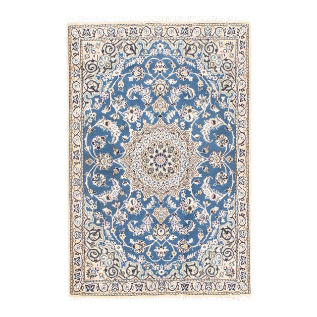 Pasargad DC Light Blue Silk & Wool Rug For Sale