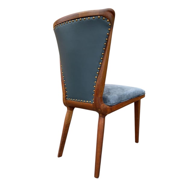 Vintage Italian Art Deco Dining Chairs Newly Reupholstered - 6 For Sale In Chicago - Image 6 of 10