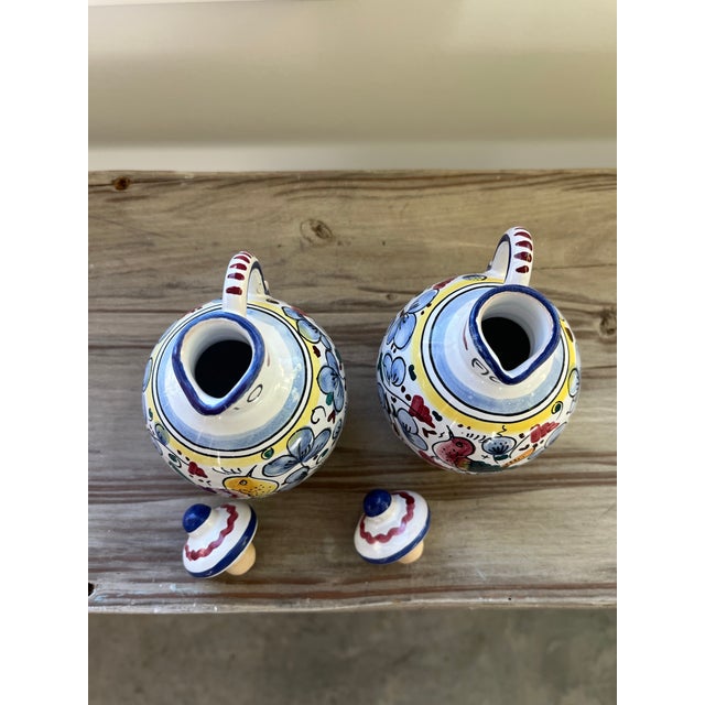Vintage Italian Hand-Painted Oil & Vinegar Cruet Set For Sale In Houston - Image 6 of 12