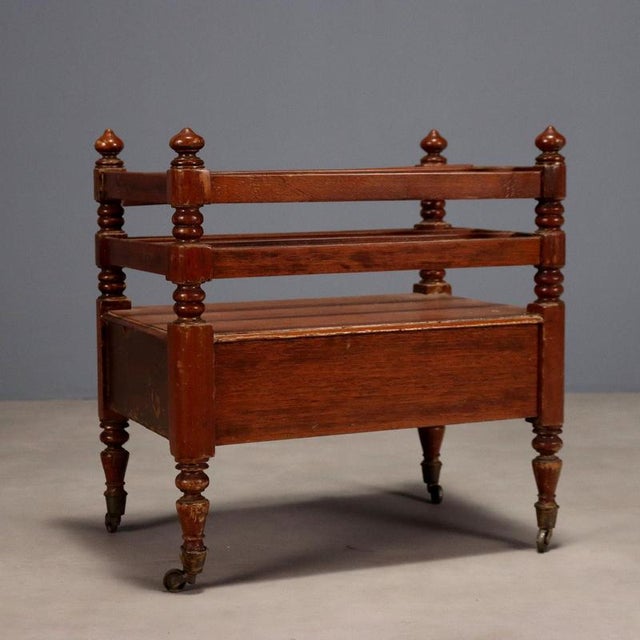 Wood Vintage Mahogany Magazine Rack For Sale - Image 7 of 8