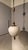 Metal Brass Chandelier with Apple-Shaped Milk Glass, 1950s For Sale - Image 7 of 9