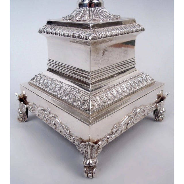 Metal Mid 20th Century Hazorfim Candelabrum Traditional Neoclassical 6-Light Israeli Sterling Silver For Sale - Image 7 of 9