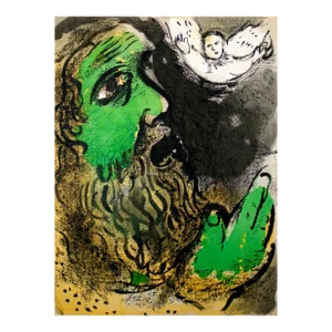 Chagall Original Lithograph the Bible 1960, Job Praying