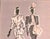 This is a 1946 Mid-Century French fashion print that showcases couture designs by iconic designers Balenciaga and Maggy...