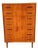 Mid-Century Danish Modern Teak Tallboy Dresser | Chest of Drawers With Carved Pulls For Sale