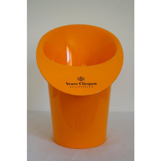 Large vintage Veuve Clicquot champagne bucket/cooler, France. Orange plastic. In very good condition. Height 38cm, 24x34cm.