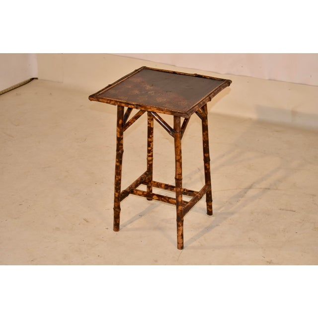 19th Century French Bamboo Table With Chinoiserie Top For Sale - Image 4 of 9
