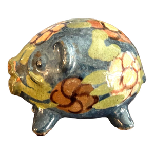 Vintage Petite Blue Tonala Pottery Pig