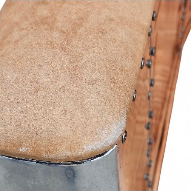 Aviator Club Chair in Brown Distressed leather For Sale - Image 15 of 18