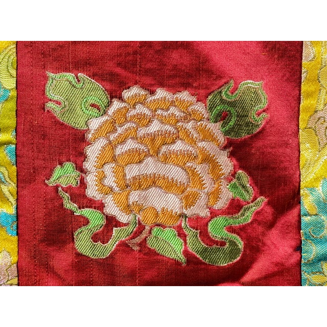 Vintage Tibetan Style Treasure Symbol Wall Hanging Tapestry Fabric Art For Sale - Image 9 of 14