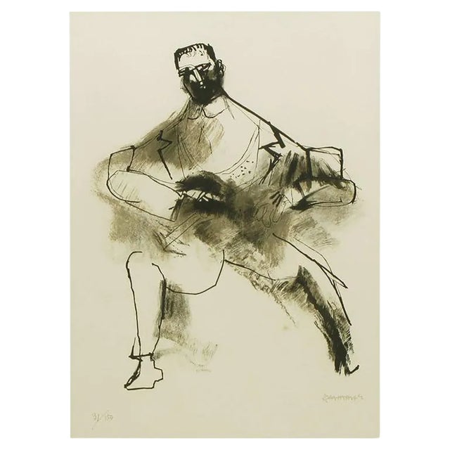 Abraham Rattner (1893-1978) Black and White Limited Edition Print, Signed and Numbered For Sale