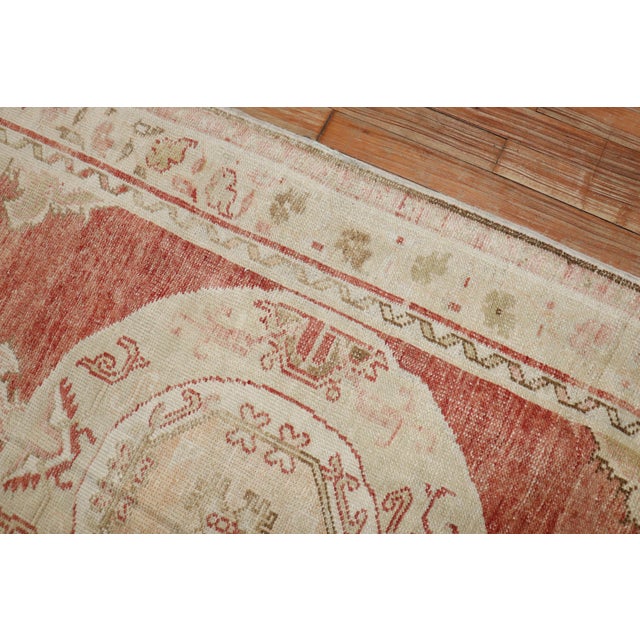 Red Vintage Zabihi Collection Turkish Oushak Throw Size Runner - 3'5" x 6'9" For Sale - Image 8 of 8